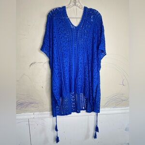Vibrant Blue Crochet Cover-Up